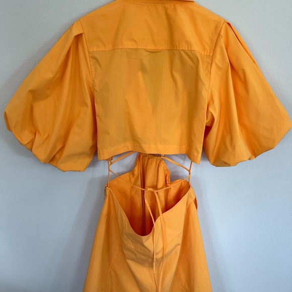 JONATHAN SIMKHAI Aulora Puff-Sleeve Cut-Out Minidress - Picture 12 of 12